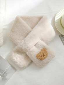 1pc Minimalist & Cute Plush Soft & Gentle Children's Bear Design Neck Warmer, Unisex Kids Autumn/Winter Scarf, Suitable For Daily Wear, School, Outings, Christmas Party Gifts, Street Photography, Fashion Accessory - Multicolor - View 16