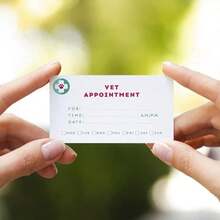 Andaz Press Veterinarian Appointment Business Cards For Vet, Client Reminder, Office, Pet Hospital, Animal Care Center, Animal Health Center, Pet Clinic, Bulk 100 Cards, 2 X 3.5-Inch - ColorR - 查看 2
