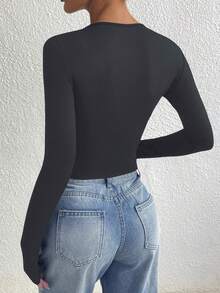 Áo nữ AiTyi, kiểu dáng thoải mái, màu trơn, ôm sát, thời trang tối giản, phong cách Y2K đa năng, phù hợp cho lễ tốt nghiệp, lễ hội hóa trang, lễ Phục sinh, lễ hội âm nhạc, Ngày của Mẹ, mùa xuân/hè. - Xám - Xem 3