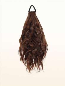 Elastic Ponytail Wig, Low Bun Big Wavy Curly Braid, Natural Fluffy Slouchy Clip-In Ponytail Hair Scrunchie ,Ponytail Holders ,Hair Elastics ,Hair Rubber Bands ,Hair Rope Hair Ties - Multicolor - View 10