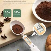 500g/0.1g Balanza de cocina digital, cuchara electrónica de pesaje con pantalla LCD, mini báscula de alta precisión para cocinar, hornear, porcionar granos de café, leche, harina, condimentos blancos, alimento para mascotas