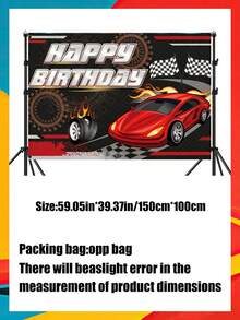 Hot Wheels Wheel Racing Car Backdrop, Party Decoration, Banner, Photography Backdrop, Suitable For Outdoor Dining Party, Birthday Party, Valentine's Day, Ramadan, New Year And Birthday Party Decorations - Multicolor - View 3