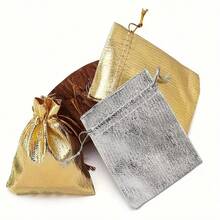 12/24/48 piezas Bolsas de regalo con cordón dorado y plateado para bodas, fiestas de San Valentín, cumpleaños, Ramadán, Día de la Madre, bodas, novias, compromisos - Multicolor - Ver 4
