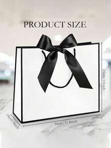 Große Papiertasche mit Griff und Schleifenband, einzigartiges minimalistisches Design, perfekt für Geschenke an Schwester/beste Freundin, geeignet für Geburtstag, Weihnachten, Neujahr, Hochzeit, Brautjungfernparty, Muttertag, Einweihungsparty, Dankeschön-Geschenke und weitere Anlässe - Weiss - Übersicht 8