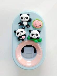 1个简易安装熊猫牙膏分配器 - 壁挂式，无需钻孔，可爱挤压器 - 完美的浴室配件及圣诞节/万圣节/情人节礼物 - 彩色 - 查看 11