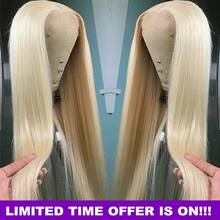 30 Inch 613 Lace Front Wig, Blended Hair, 13x4 High Definition Transparent Lace, 200% Density, Straight Brazilian Blonde Wig, Pre-Plucked, With Baby Hair, Blonde Wig, Hair, Blonde Lace Front Wig, Pre-Plucked (30 Inch 613 350 Straight) - S613 - View 1