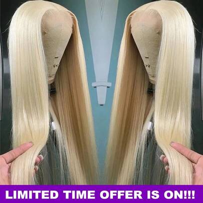 30 Inch 613 Lace Front Wig, Blended Hair, 13x4 High Definition Transparent Lace, 200% Density, Straight Brazilian Blonde Wig, Pre-Plucked, With Baby Hair, Blonde Wig, Hair, Blonde Lace Front Wig, Pre-Plucked (30 Inch 613 350 Straight)