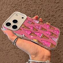 1pc Fashionable Premium MinimalistPremium Minimalist Style Phone Case Ice Cream Cone Cartoon Pattern Phone Case, Ins Style Fashion Cute Sweet Fun Style, Suitable For IPhone 17/16/15/14 PLUS/13/12/11 PRO MAX, Great Gift, Daily Essential, Fashion Phone Case, Fun Pattern, Sweet Aesthetics, Durable Shell, Comfortable Fit, Phone Case, Fashion Enthusiast - Style1(1PC) - View 5
