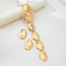 Bộ 3 chiếc/Bộ dây chuyền và hoa tai mặt sóng nhiều đĩa thời trang thu hút sự chú ý, thích hợp cho phụ nữ đeo khi dự tiệc - Vàng - Xem 2