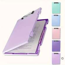 1pc Storage Clipboard - Large Capacity Multi-Function Folder, A4 Paper Folder, Side Opening Design, Desktop Storage Organizer, Portable Office Supplies Storage Container, Suitable For Office Supplies, School Supplies, Office Organization, Workspace Management, Compact Storage Box, Enterprise Workspace Storage Clipboard With Storage Space 8.5 X 11, A4 Plastic Clipboard Folder, With Separate Pen Compartment, Multi-Function Folder With Pen Slot Writing Pad Large Capacity Test Paper Material Storage Box Office Learning File Box - Multicolor - View 14
