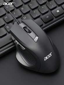 Acer OMW313 3200 DPI Wired Mouse, 4-Level DPI Adjustable USB Computer Mouse, 152.4cm Cable Length, 6-Button Design, Compatible With Laptop & Desktop, Ergonomic Mouse, Fashionable Appearance, Smooth Contour, Textured Surface, Gaming Mouse, Precise Control, Ideal For Tech Enthusiasts - Black - View 14