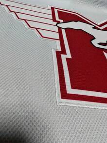 男士冰球球衣 10 白色 V 领长袖刺绣运动衫 春季冰球球衣 - 白色 - 查看 4