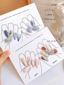 10pcs Nail Art Display Cards, Hands & Feet Pose Cards For Photography, Minimalist Nail Polish Swatch Cards, Nail Art Display Tools