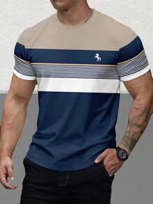 Men's Summer New Casual Versatile Graphic Print Short Sleeve T-Shirt - Multicolor - View 2