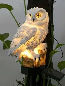2/1PC Outdoor Solar Statue Light, Resin Owl Solar LED Garden Plug In Light, Outdoor Garden Solar Light, Automatic Light Sensing Four Seasons Decoration, Warm Yellow Light, IP43 Waterproof, Very Suitable For Courtyard, Lawn And Festival Celebrations, Outdoor Decoration | Decorative Outdoor Light | Solar Light, Nighthawk Solar Light - trắng - Xem 7