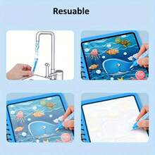1pc Reusable Magic Water Color Painting Book - Comes With Water Color Pens, Portable And Mess-Free, Ideal For Stress Relief And Inspiring Creativity - Multicolor - View 7