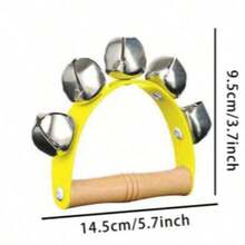 木制奥尔夫乐器玩具收纳袋，音乐启蒙打击乐器，铃铛，木制沙锤，三角铁，手鼓等。 - 彩色 - 查看 8