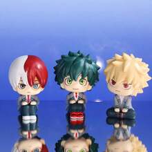 My Hero Deku, Bakugou, Izuku, Todoroki, Momo Sakamoto Big Head Sitting Series Action Anime Model Statue, Desktop Decor, PC Case Ornament, Home Decor, Small Gift, Halloween, Christmas Gift - 彩色 - 查看 12