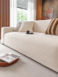 1 bộ bọc ghế sofa co giãn màu be lãng mạn mùa cưới, họa tiết lá cây - Có thể giặt máy, chống trượt, phù hợp với sofa đơn đến sofa bốn chỗ, vải trắng có họa tiết, thích hợp cho mọi mùa, cần thiết cho phòng khách | Bọc sofa tối giản | Bọc sofa ôm sát - Màu be - Xem 2