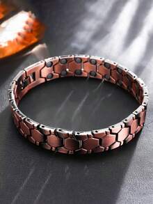 1/2 件装男女通用磁性手链套装，双排 3500 高斯高强度磁性手链，父亲节/母亲节/送给男友/挚友的完美惊喜礼物，精美礼盒包装，内含调节工具。 - 1pc - 查看 5