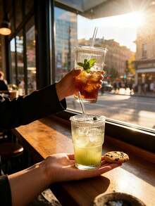 2 Peças/1 Peça Conjunto de Copos de Vidro Transparentes com Tampa e Canudo - Design Listrado, Adequado para Bebidas Quentes e Frias, Suco, Café Gelado e Uso Diário Copos de Vidro Transparentes, Copos de Vidro com Canudo, Copos de Vidro Reutilizáveis, Copos de Bebida Listrados, Copos de Vidro para Bebidas Quentes e Frias, Copos de Vidro Duráveis, Copos de Vidro de Uso Diário, Copos de Vidro para Café Gelado