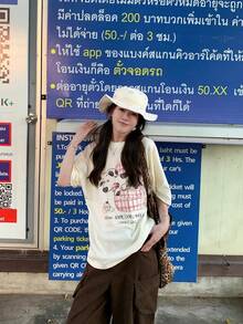 Summer Pure Cotton Women's Casual 100-Piece Fashion Crew Neck Short-Sleeved T-Shirt Top - White - View 2