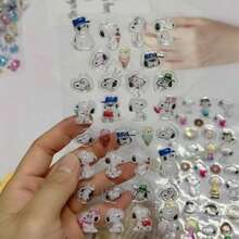 1张卡通3D立体贴纸，水晶浮雕贴纸，DIY趣味装饰贴纸，适用于平板电脑、手机，泡泡贴纸，新年、情人节、复活节礼物