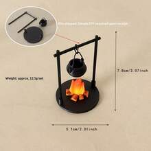 1Set Miniature Dollhouse Chimney And Fire Pit Set - Durable Black Plastic Fire Pit With Realistic Fire And Smoke, Ideal For Dollhouse DIY Accessories, Model House Christmas Decor, And Photography Props, Fire Pit Decor Accessories - Multicolor - View 12