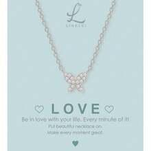 Halskette Damen mit Anhängern, 925 Sterling Silber Damen Zirkonia Kette Plaettchen Silber Geschenk für Damen-1077 - Schmetterling-Silber - Übersicht 3