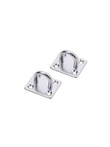 1Set M5/M6 Heavy Duty Pad Eye Plate Staple Ring Hook Loop U-Shaped Sail Shade Hardware, Stainless Steel Wall Ceiling Hammock Hooks Hanger, Wall Mounted Hook Loop Eyeplate Swings Universal LLifting Ring Screw Movement Resistance Suspension With Hardware