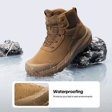 de Trabajo Tácticas Militares Impermeables para Hombre Botas de Senderismo Ligeras y Antideslizantes Defender - Marrón Mocha - Ver 5