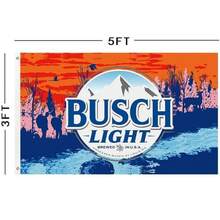 Busch Light Flag Cool Beer Flags  Sunset Hikers Flag  3X5Ft Cool Man Cave  Tapestry Resistance Fading And Durable Banner For College Room Decor Colorful Decorative - Multicolor - View 3