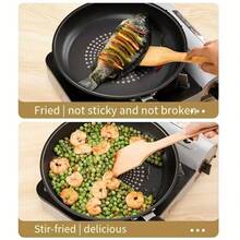9.45-Inch Non-Stick Frying Pan - Dishwasher , Induction Cooker Compatible, Healthy Cooking, Smoke Reduction, Suitable For Gas  Electric Stoves, With Lid, Perfect For Fried Eggs, Steak, Pancakes - 黑紅色 - 查看 4