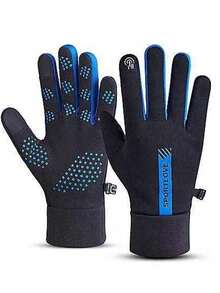 1 Paar Damen Winter Warm Winddichte Handschuhe, Handschuhe mit vertikalem Logo, Warm Fahrradhandschuhe, Anti-Rutsch Touchscreen Handschuhe - Verschiedenfarbig - Übersicht 11