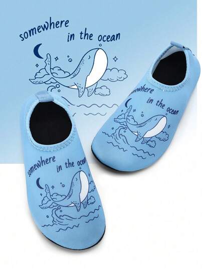 1双儿童户外运动休闲时尚防滑透气卡通图案男女童沙滩凉鞋、恐龙/独角兽水鞋、瑜伽鞋