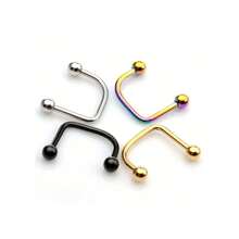 1-3pcs Medusa Piercing Jewelry Monroe Lip Rings For Women And Men Stainless Steel Hypoallergenic 18K Gold Plated U-Shaped Ball Tragus Cartilage Earrings For Teen Girls Punk Pierced Body Jewelry Set