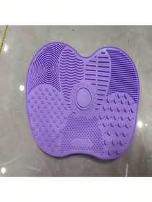 Almohadilla de limpieza para brochas de maquillaje pequeñas con forma de manzana, ligera y con ventosa. Ideal para limpiar brochas de maquillaje y artículos de belleza. - Multicolor - Ver 11