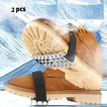 1 Pair Easy Outdoor 26-Tooth Ice Cleats Mountaineering Snow Anti-Slip Shoe Covers With Hook And Loop Stainless Steel Ice Crampons