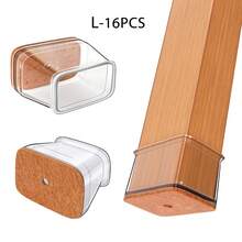 16pcs Transparent Silicone Chair Leg Floor Protectors With Anti-Slip Felt Pads, Round Furniture Leg Covers For Hardwood Floors, Reduce Noise And Protect Floors, Also Suitable As Desk Bottom Floor Protectors - Transparent-2 - View 17