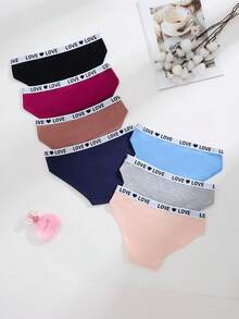 Conjunto de 7 piezas de ropa interior femenina de triángulo cómoda de baja altura y deportiva - Multicolor - Ver 3