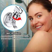 - Soporte de cabezal de ducha ajustable, con ventosa, cabezal de ducha de mano extrable, soporte de succin montado en la pared, soporte de cabezal de ducha para bao ajustable, plateado - Ajustable, plateado - Ver 4