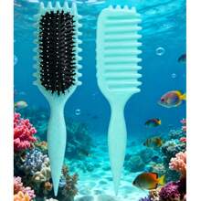 Curl Defining Brush For Men & Women - Reduces Pulling & Curl Separation, Ideal For Combing And Shaping Curly Hair. Haircare, Smooth - 綠色 - 查看 1