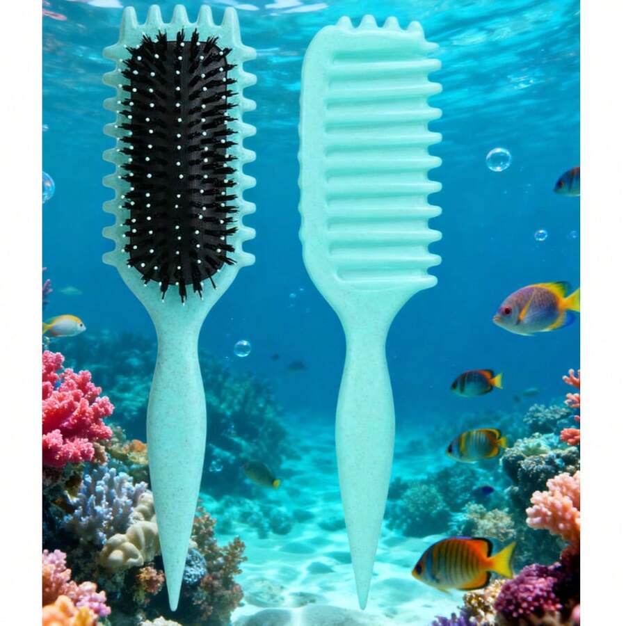 Curl Defining Brush For Men & Women - Reduces Pulling & Curl Separation, Ideal For Combing And Shaping Curly Hair. Haircare, Smooth - 綠色 - 查看 1