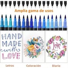 168 Colores Plumones Doble Punta Pencil, Marcadores a Base de Agua No Toxico Para Nios y Adultos, Cepillo de Nailon 1 - 2mm y Punta Fina 0.4mm, Colorear Rotuladores Lettering Dibujar Caligrafa - 168 Colores - Ver 7