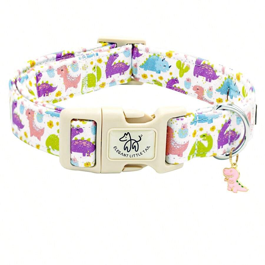 Elegant Little Tail Dog Collar Dinosaurs Cute Dog Pet Collars Spring Summer Adjustable Soft Dog Collars - Green - View 1