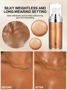 HANDAIYAN Highlighter Body Lotion, Shimmery Glow Liquid, Natural & Long-Lasting Highlighter For Beach, Pool, Singles Party, Vacation, Christmas Gift - 03 # - Xem 2