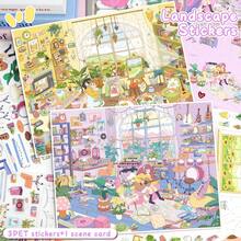 3D Miniature House DIY Landscape Stickers, Music Studio, Illustration Studio, Suitable For Gifts, Office, Home, Marking, Labels, Classrooms, Entertainment Toys, Student Journals, Creative Retro Decoration DIY Stickers - Multicolor - View 1