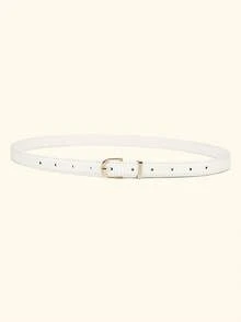 2pcs/Set Teenager Skinny PU Leather Belt Thin Waist Belt With Metal Buckle For Pants Jeans Dresses - Multicolor - View 7