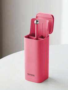 1pc Makeup Brush Storage Box Automatic Lifting Eye Shadow Brush Powder Blusher Powder Brush Advanced Desktop Press Brush Bucket - Multicolor - View 18