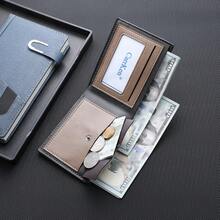 New Men's Casual Lightweight Short Wallet Patchwork Color Block Design Bifold Multi-Function Wallet Coin Purse Gift For Boyfriend Father Son For Men Money Wallet Mini Wallet Purse Wallet Men Wallet Leather Small Wallet - Multicolor - View 7